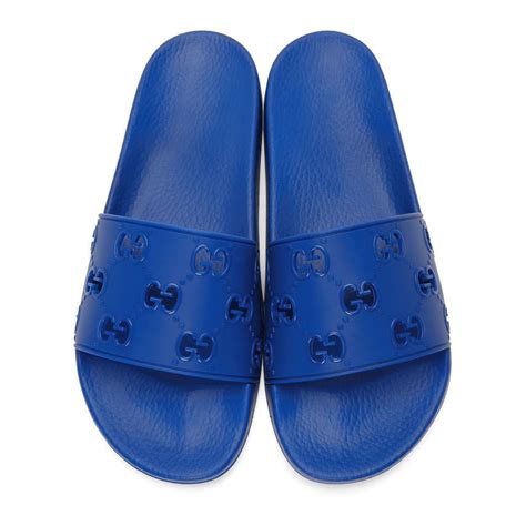 gucci blue slides
